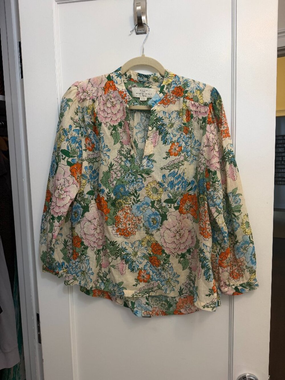 Trovata Bird of Paradise Long Sleeve Clover Blouse Size Small